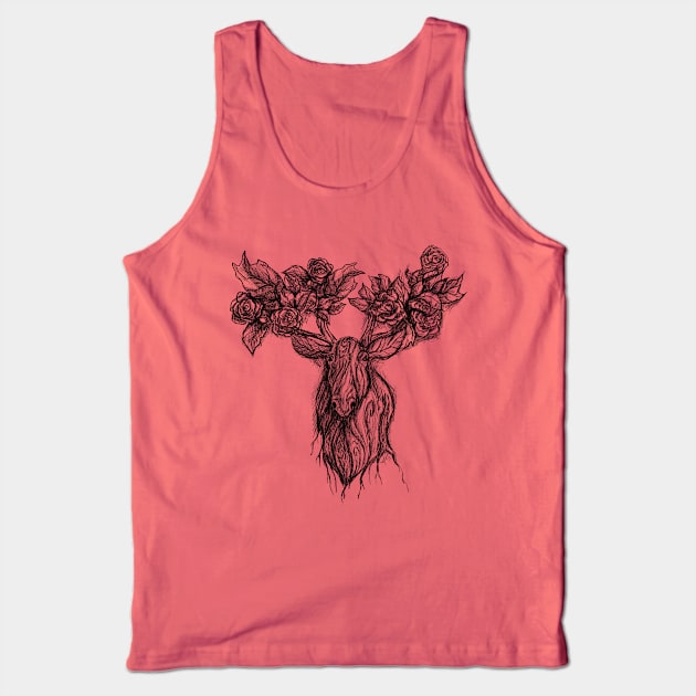 Forest Moose (Sketch) Tank Top by Mainahste